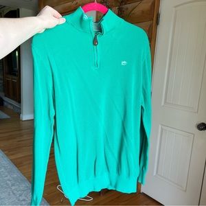 Kelly Green Men’s 1/4 zip light sweater from Souther Tide SIZE L
